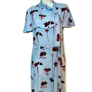 Prada Silk Floral Blue Dress Size IT44